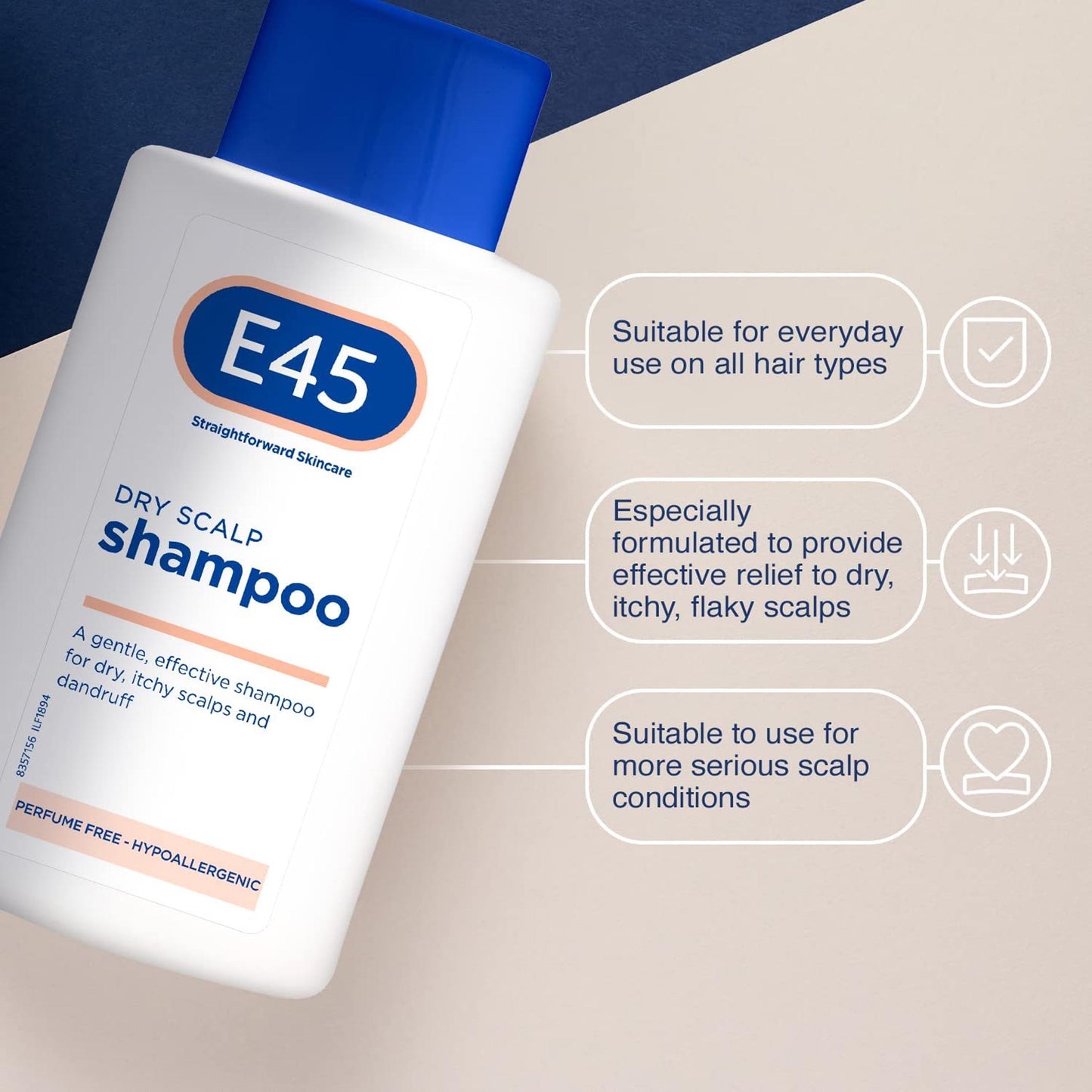 E45 Dermatological Dry Scalp Shampoo Perfume Free 200ml