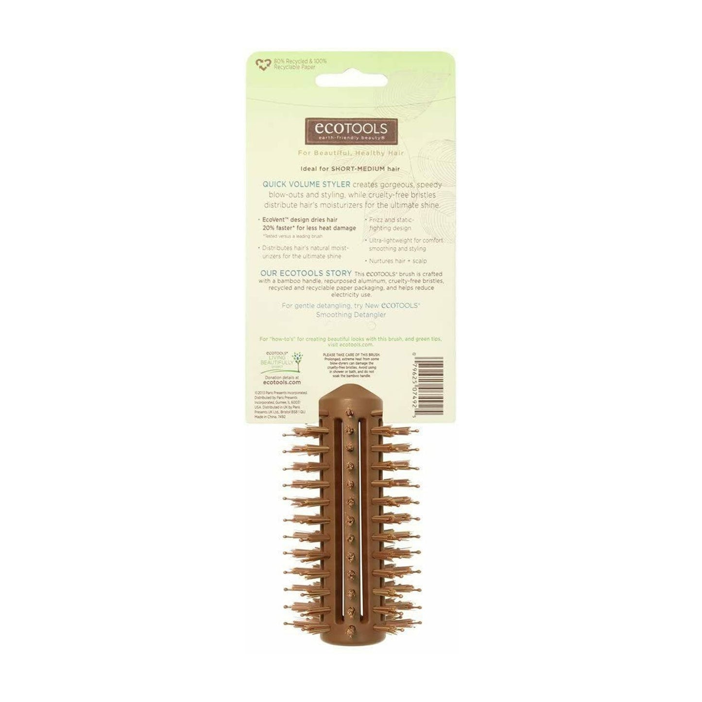 Eco Tools Quick Volume Styler Hair Brush - Ultra Comfort, Lightweight Design