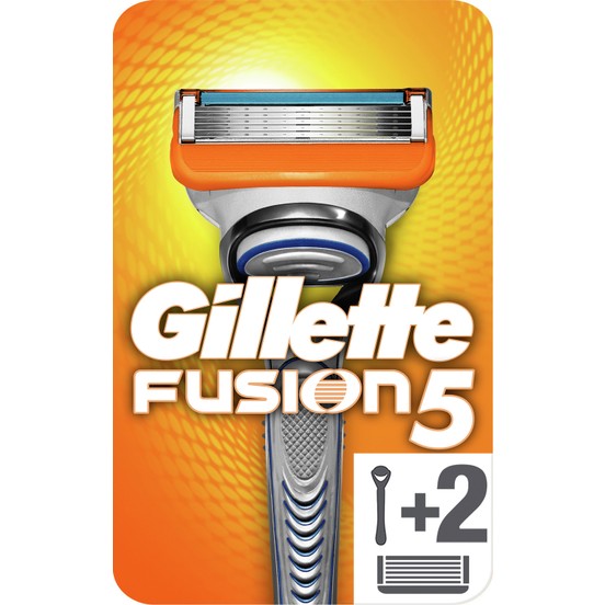 Gillette Fusion 5 Mens Manual Shaving Razor - Razor Handle + 2 Blades