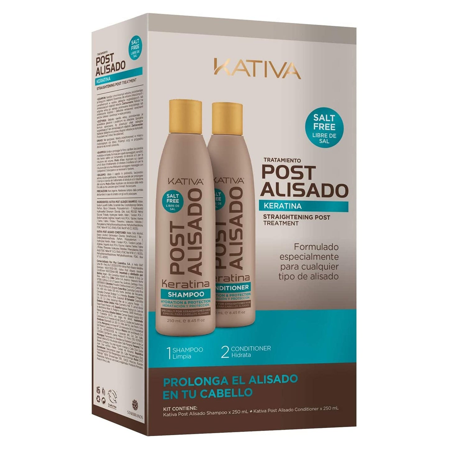 Kativa Hair Straightening Post Treatment Set with Shampoo 250ml Conditioner 250ml