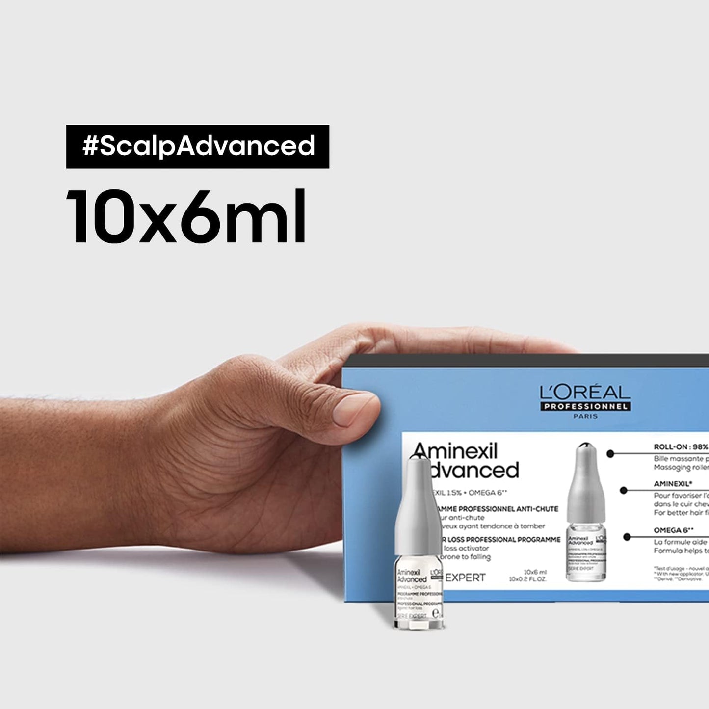 L'Oréal Aminexil Advanced Dual-Action Scalp Anti-Thinning Hair Treatment 10x6ml