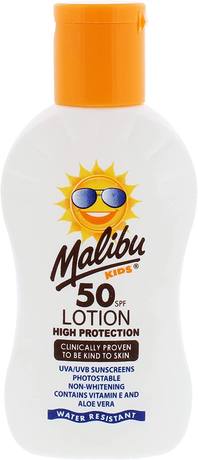 Malibu Sun Protection Lotion FOR KIDS SPF 50 Water Resistant (VARIOUS SIZES)