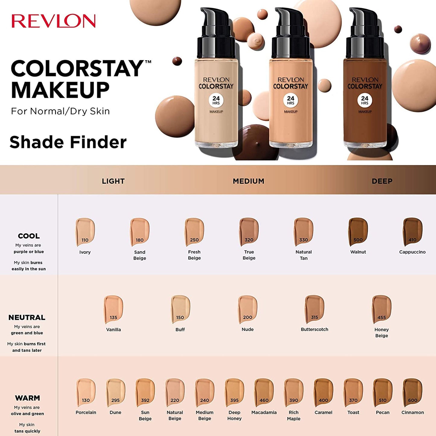 Revlon ColorStay 24 Hours Makeup Foundation with Pump 30ml (VARIOUS SHADES)