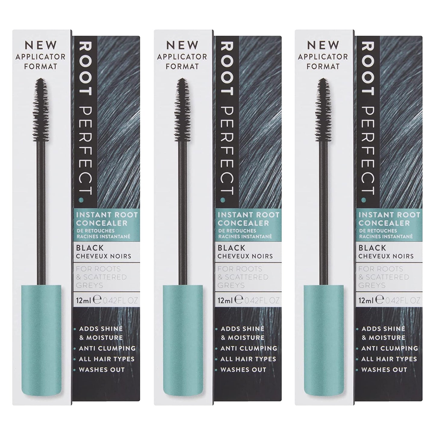 3 PACK - Root Perfect Instant Root Concealer - BLACK