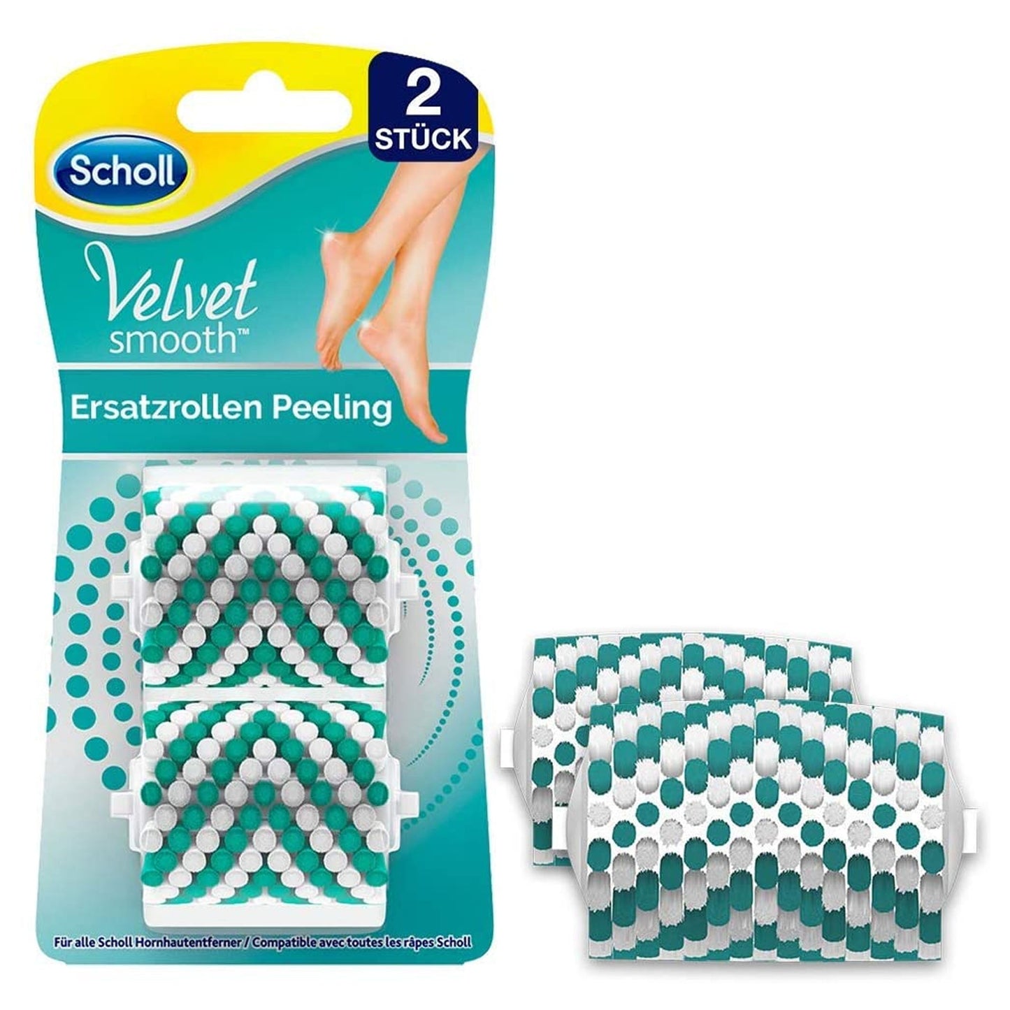 Scholl Velvet Smooth Dry Skin Exfoliation Replacement Roller Heads