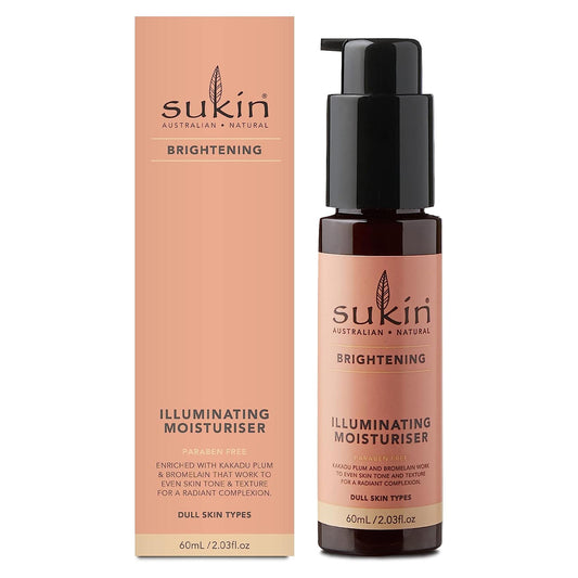 Sukin Brightening Illuminating Moisturiser Vegan 98% Natural 60ml