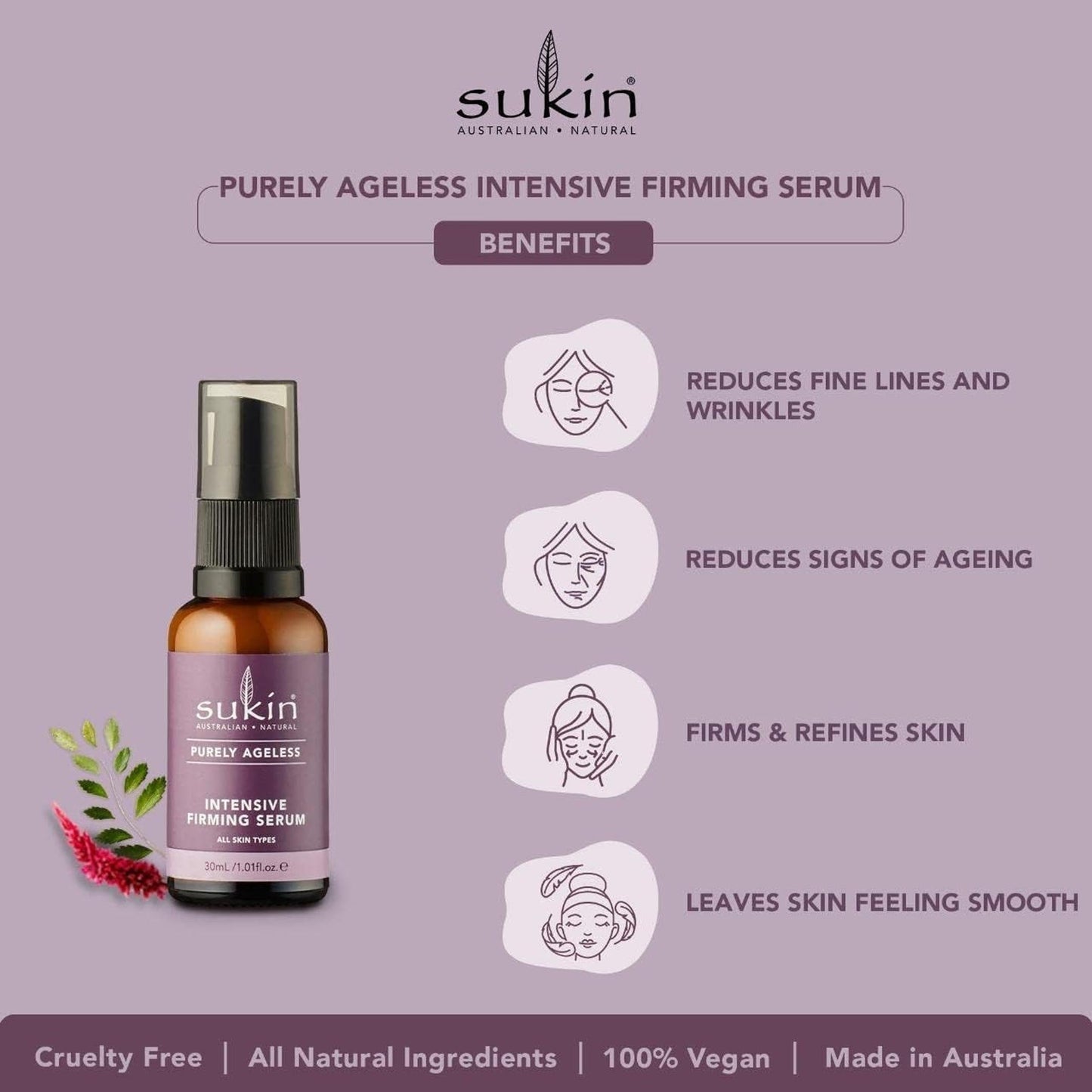 Sukin Natural Purely Ageless Intensive Firming Serum For All Skin Types 30ml