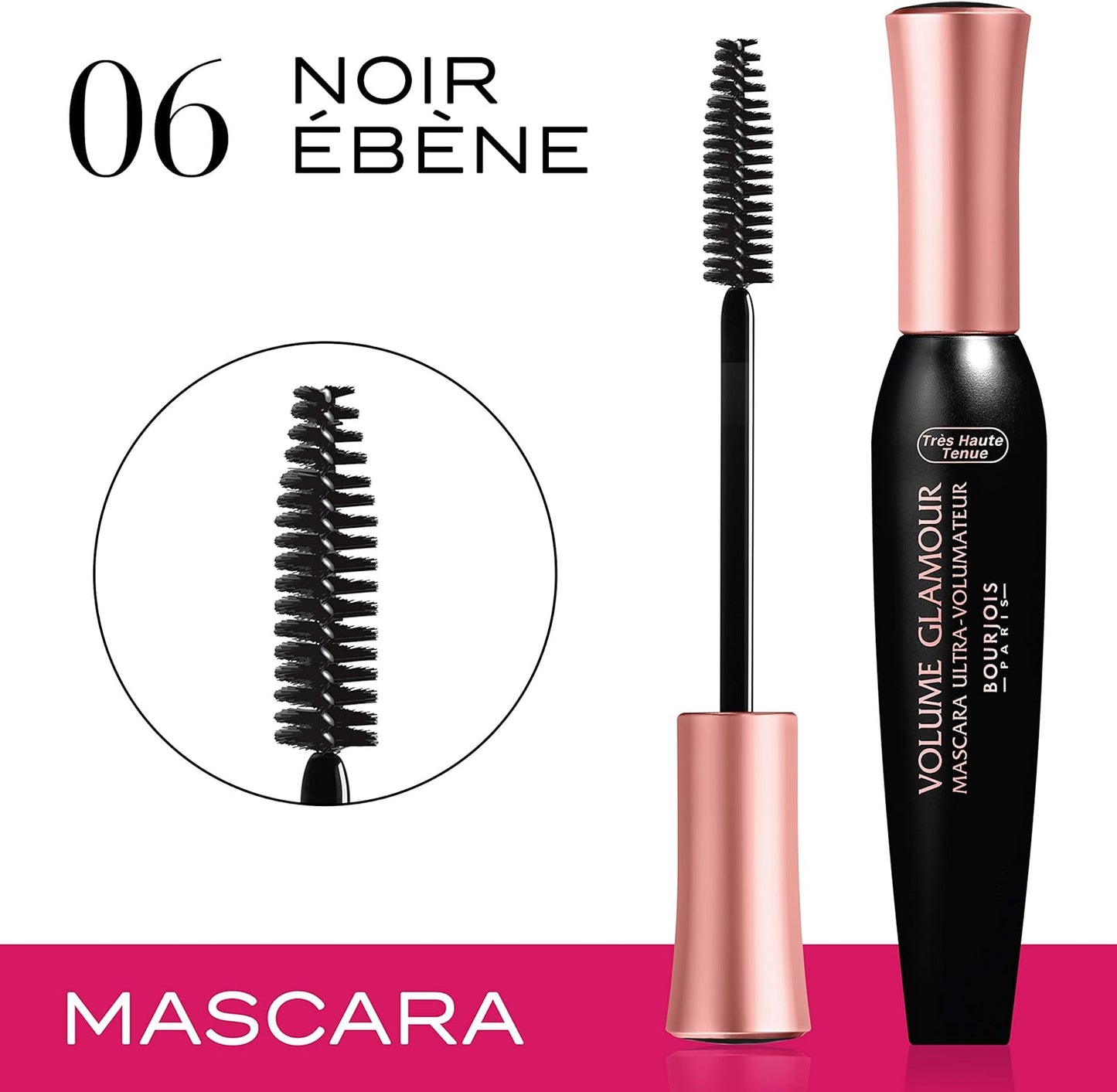 3 PACK - Bourjois Volume Glamour Volumising Mascara - Black Noir Ebene