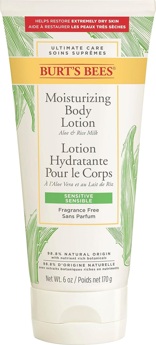 Burt's Bees Natural Moisturising ALOE & RICE MILK Body Lotion 6oz / 170g