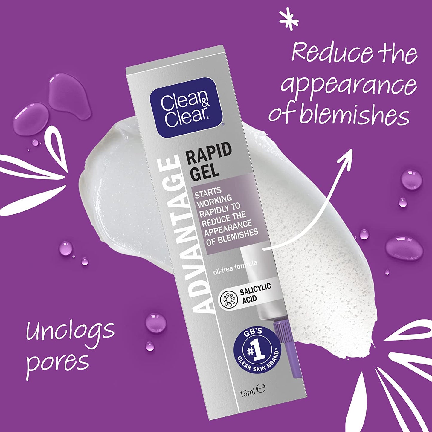 Clean & Clear Advantage Rapid Gel Reduce Blemish and Spots 15ml