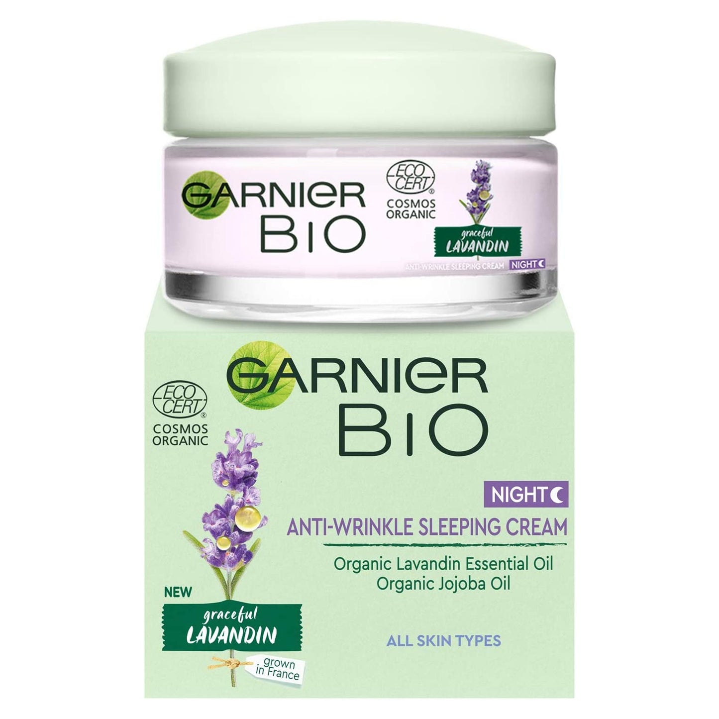 Garnier Bio Anti-Wrinkle Sleeping Night Cream with Organic Lavandin & Jojoba Oil