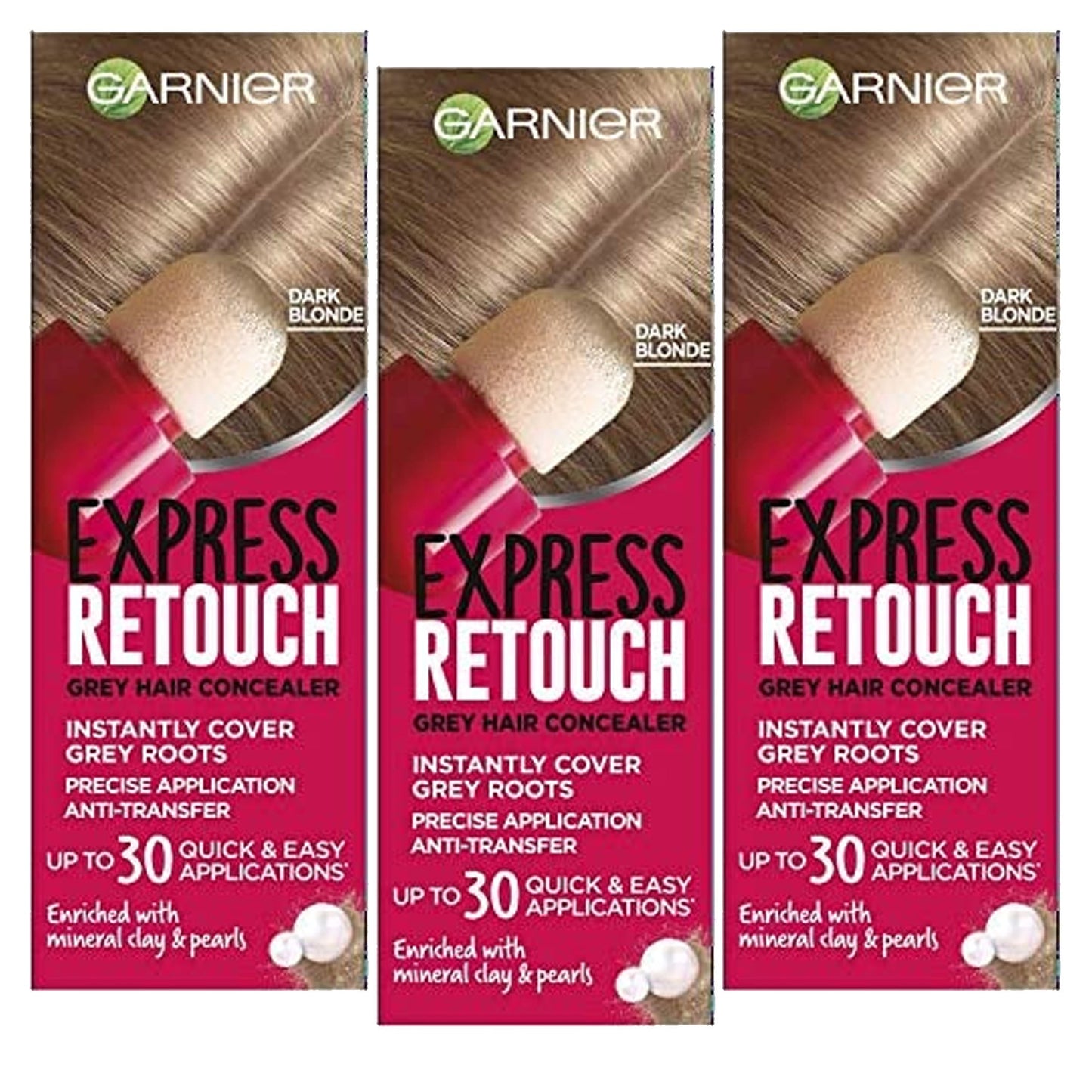 3 PACK - Garnier Express Retouch Grey Hair Concealer Root Touch Up (VARIOUS COLOURS)