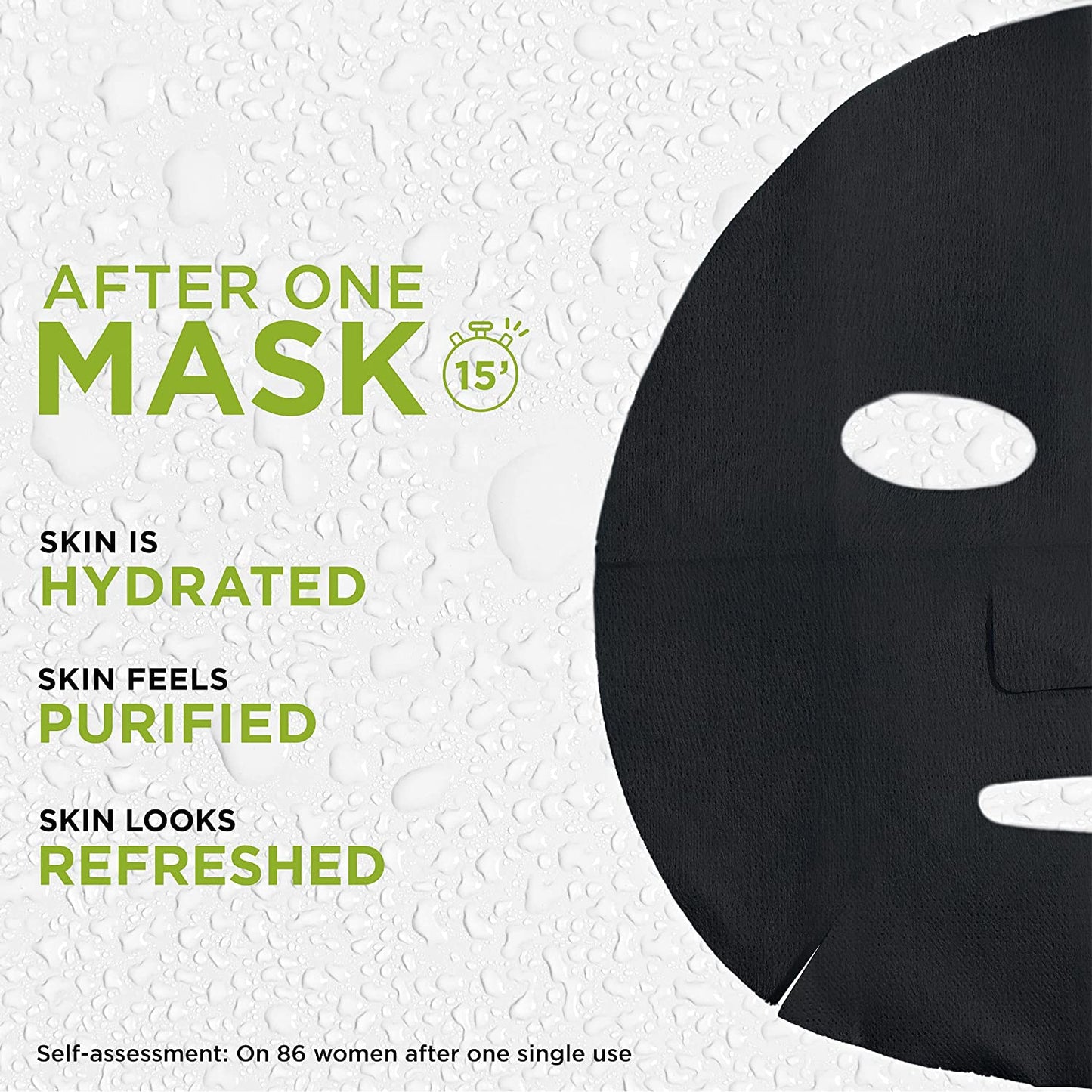 Garnier Skin Active Pure Charcoal Black Tissue Mask - Pack of 5 Masks