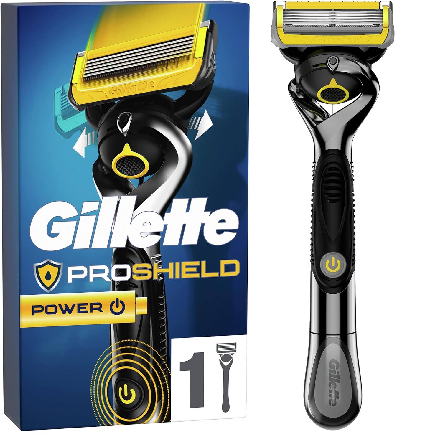 Gillette PROSHIELD POWER Mens Shaving Razor - 1 Razor + Battery