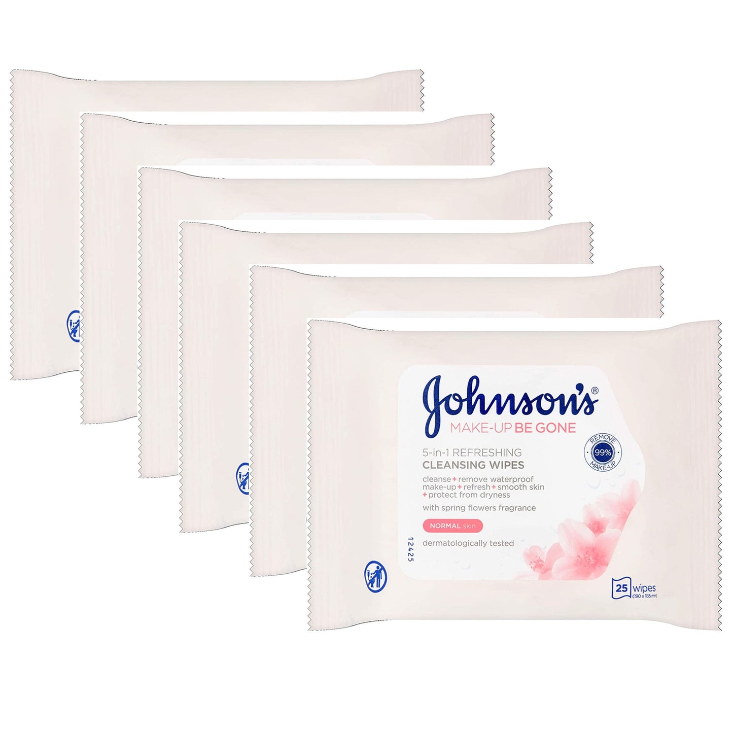 Johnson's Make Up Be Gone Makeup Removing Cleansing Wipes Normal Skin - 6 PACK