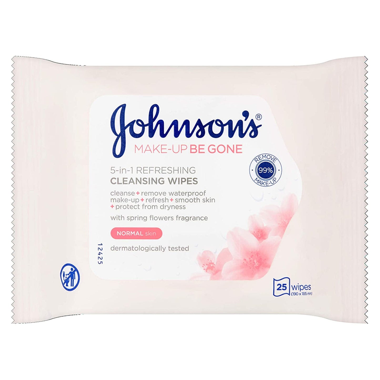 Johnson's Make Up Be Gone Makeup Removing Cleansing Wipes Normal Skin - 6 PACK