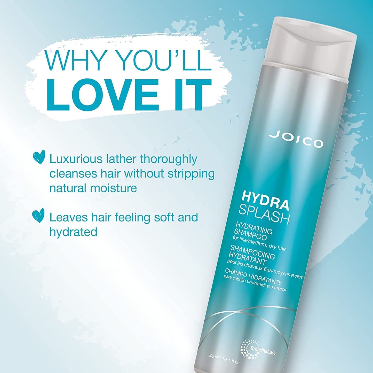 Joico Hydra Splash Hydrating Shampoo For Fine Medium Dry Hair 300ml