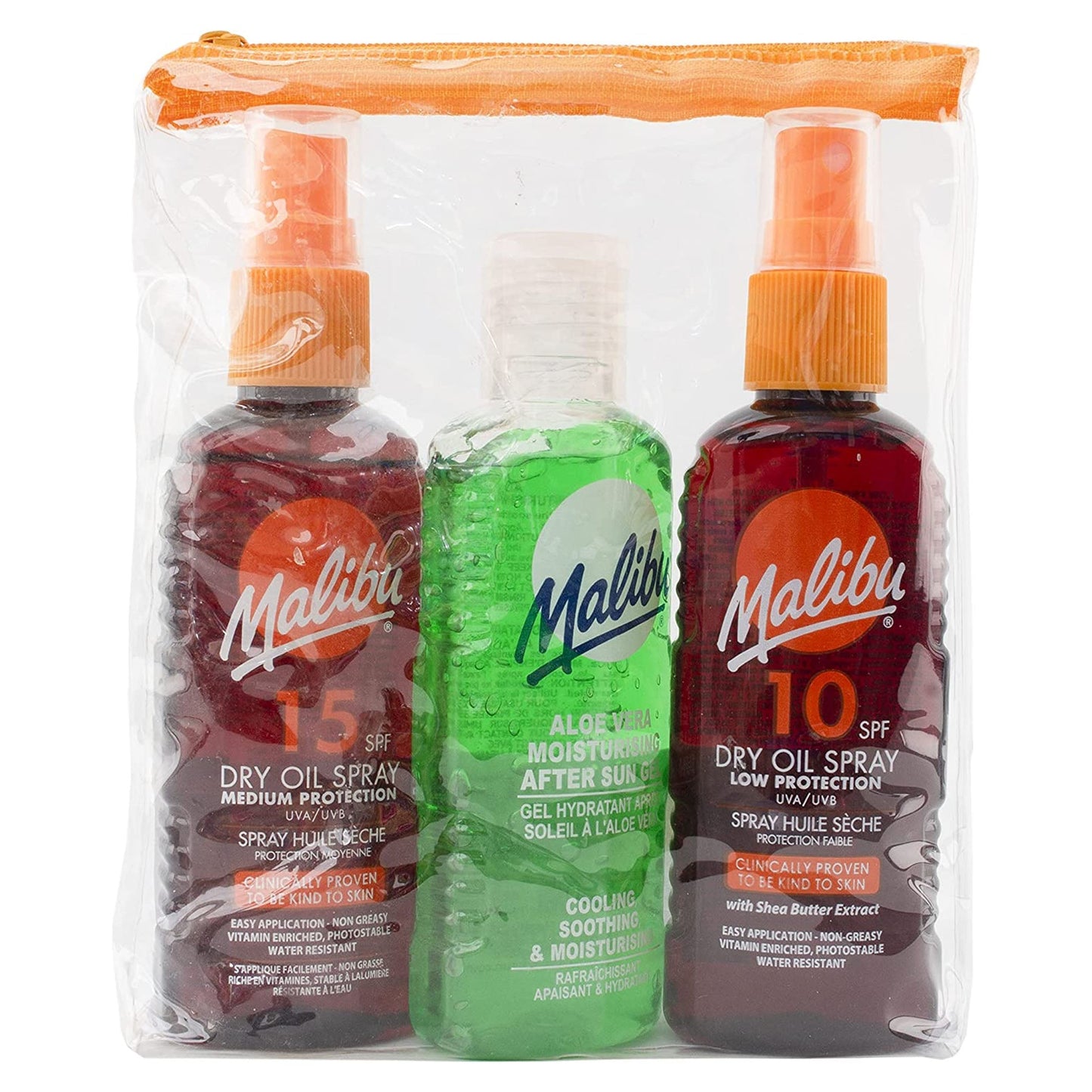 Malibu Essential Travel Pack - Sun Protection Dry Oil Spray + After Sun Gel Set