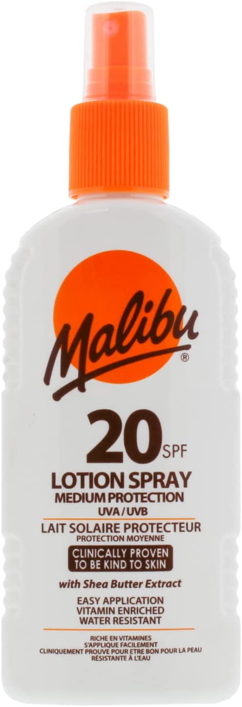 Malibu Sun Protection Lotion SPRAY SPF 20 Water Resistant (VARIOUS SIZES)