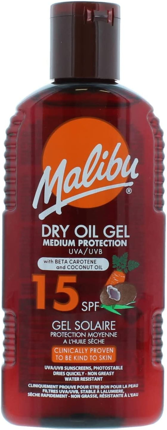 Malibu Sun Protection DRY OIL GEL - SPF 15 - 200ml - Beta Carotene & Coconut Oil