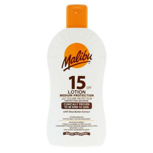 Malibu Medium Protection Water Resistant SPF 15 Sun-Screen Lotion (VARIOUS SIZES)