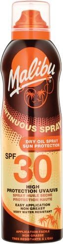 Malibu Sun Protection Water Resistant Continuous Dry Oil Spray - 175ml