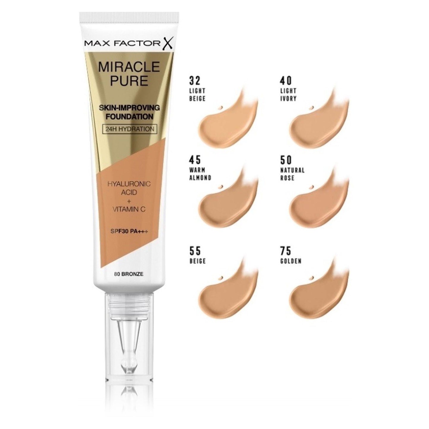 Max Factor Miracle Pure Skin Improving Foundation SPF 30 (VARIOUS SHADES)