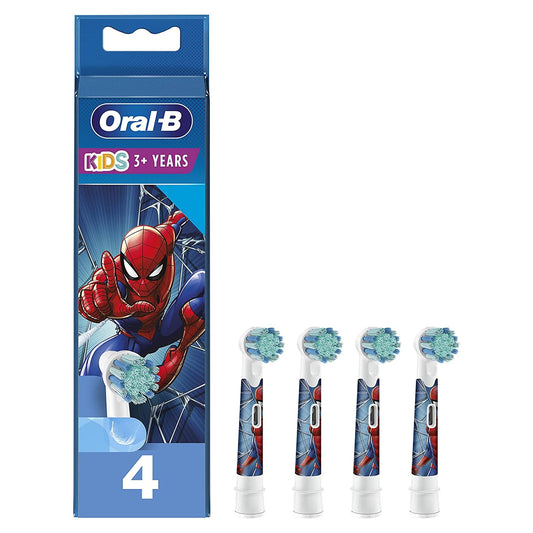 Oral B KIDS - Spiderman Toothbrush Heads Extra Soft - 4 HEADS