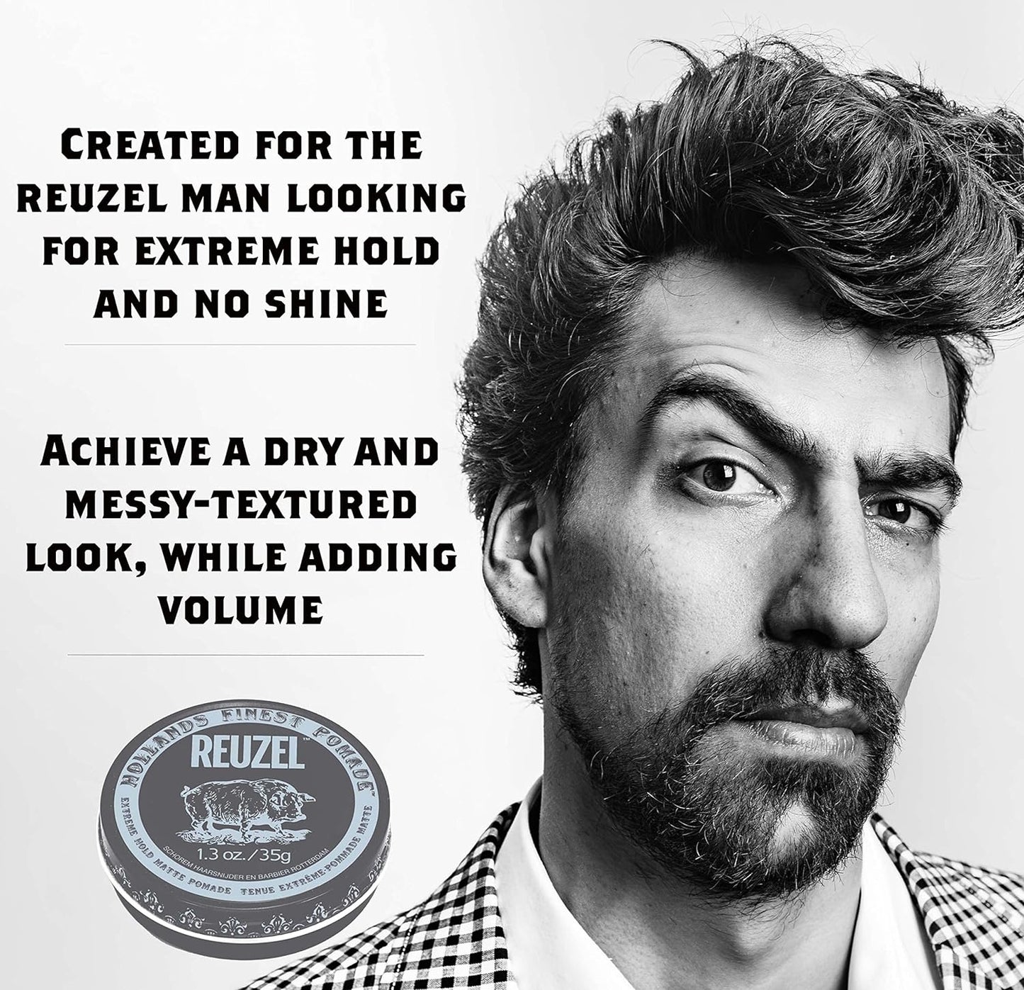 REUZEL Extreme Hold Matte Pomade for No Shine Finish Water Soluble (VARIOUS SIZES)