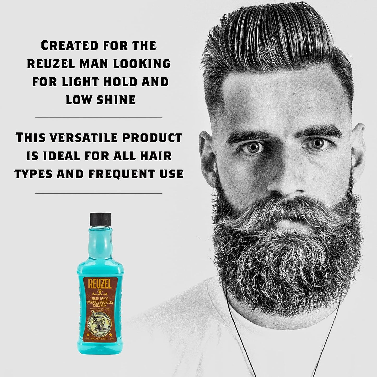 Reuzel HAIR Tonic 350ml - Oil Free Formula - Barbershop Fragrance