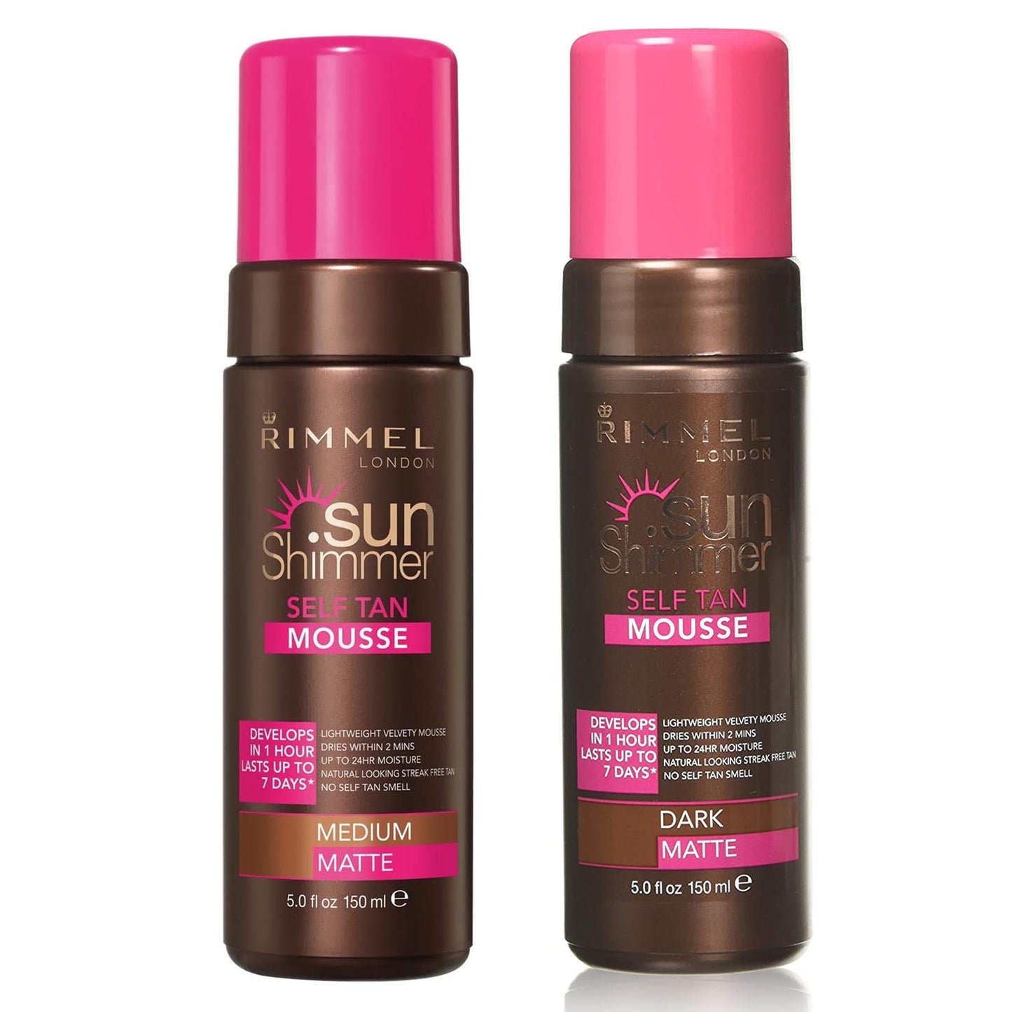 Rimmel Sun Shimmer Self Tan Mousse - Medium/Dark Matte 150ml (VARIOUS SHADES)