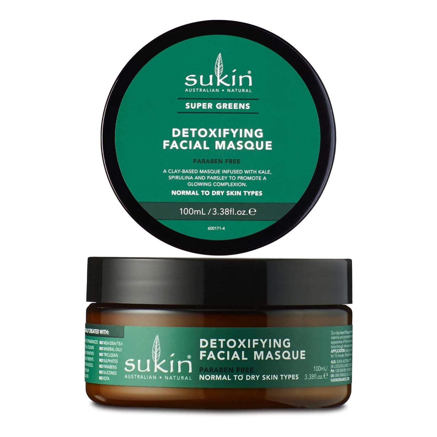 Sukin Natural Super Greens Detoxifying Facial Masque Mask 100ml