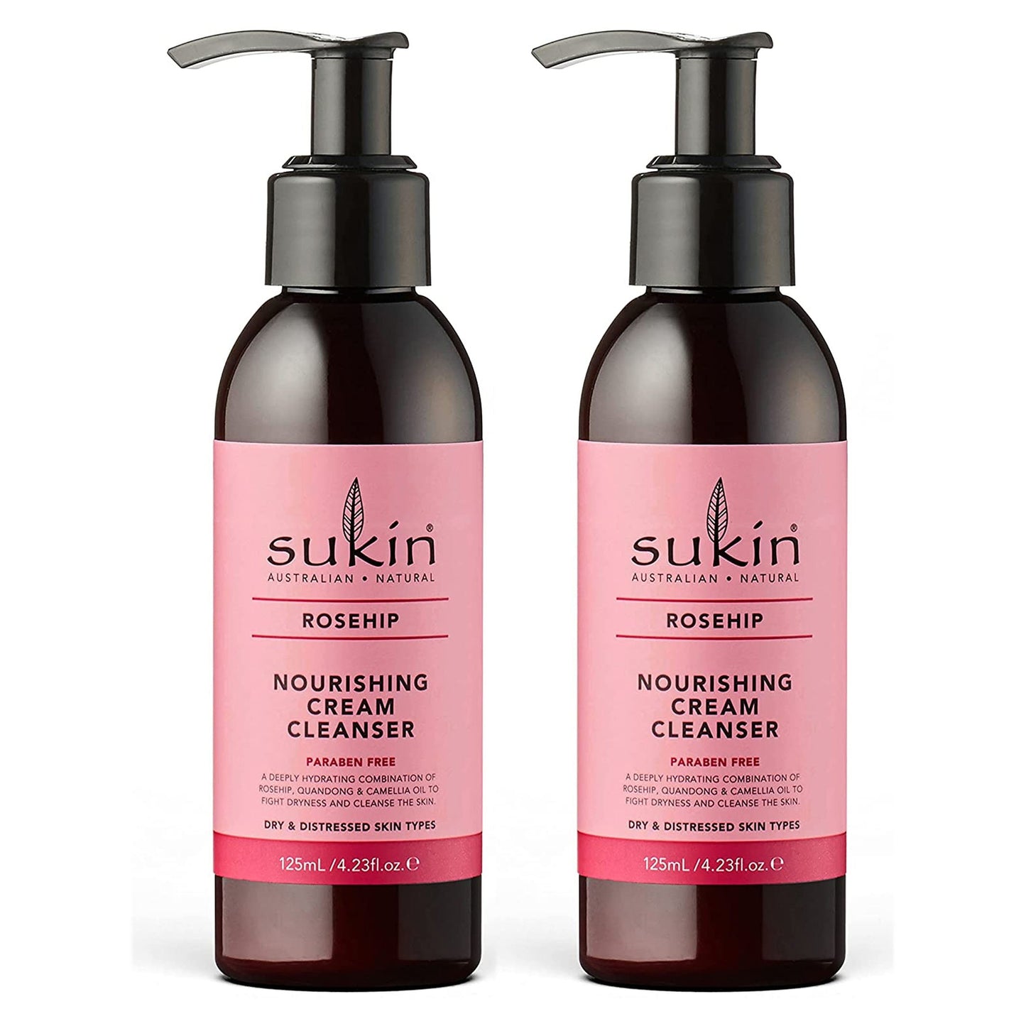 2 PACK - Sukin Naturals Rosehip Nourishing Cream Cleanser Dry Skin 125ml