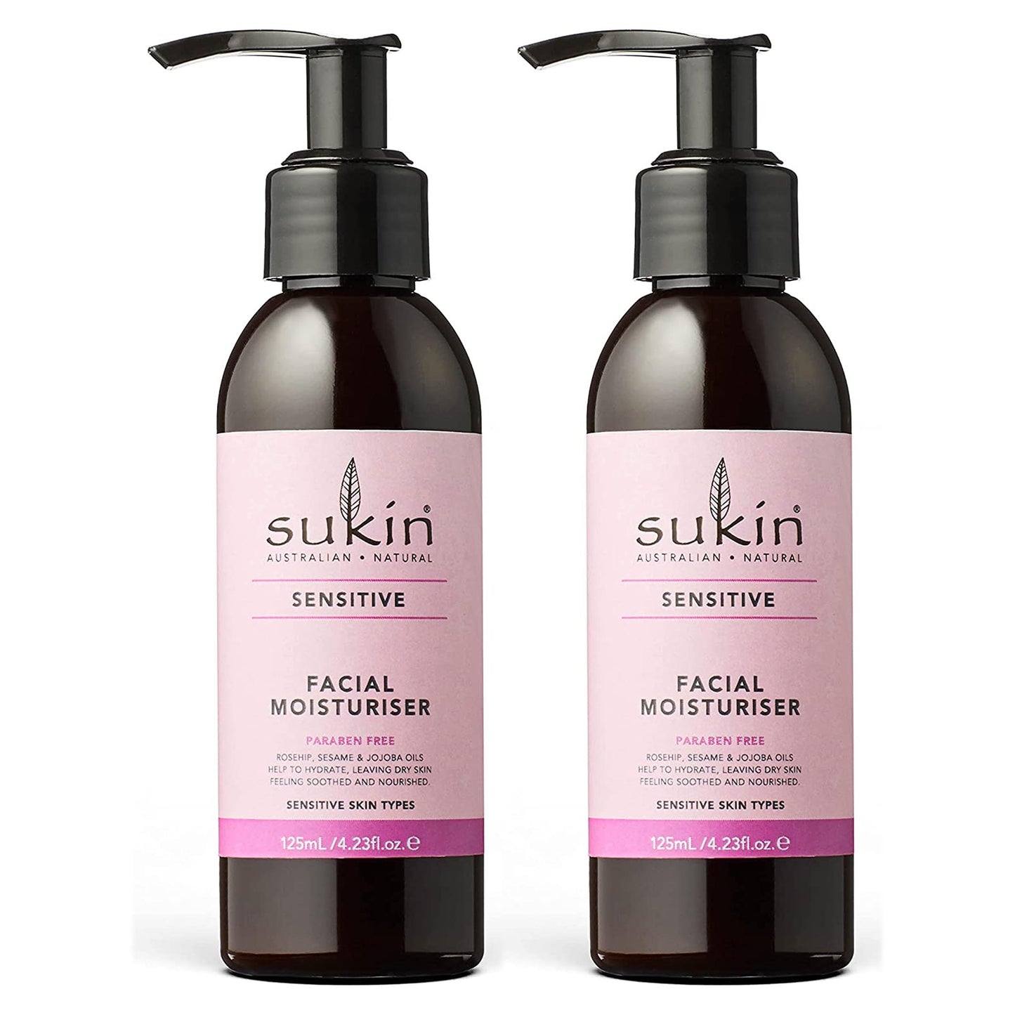 2 PACK - Sukin Natural Sensitive Facial Moisturiser for Sensitive Skin 125ml