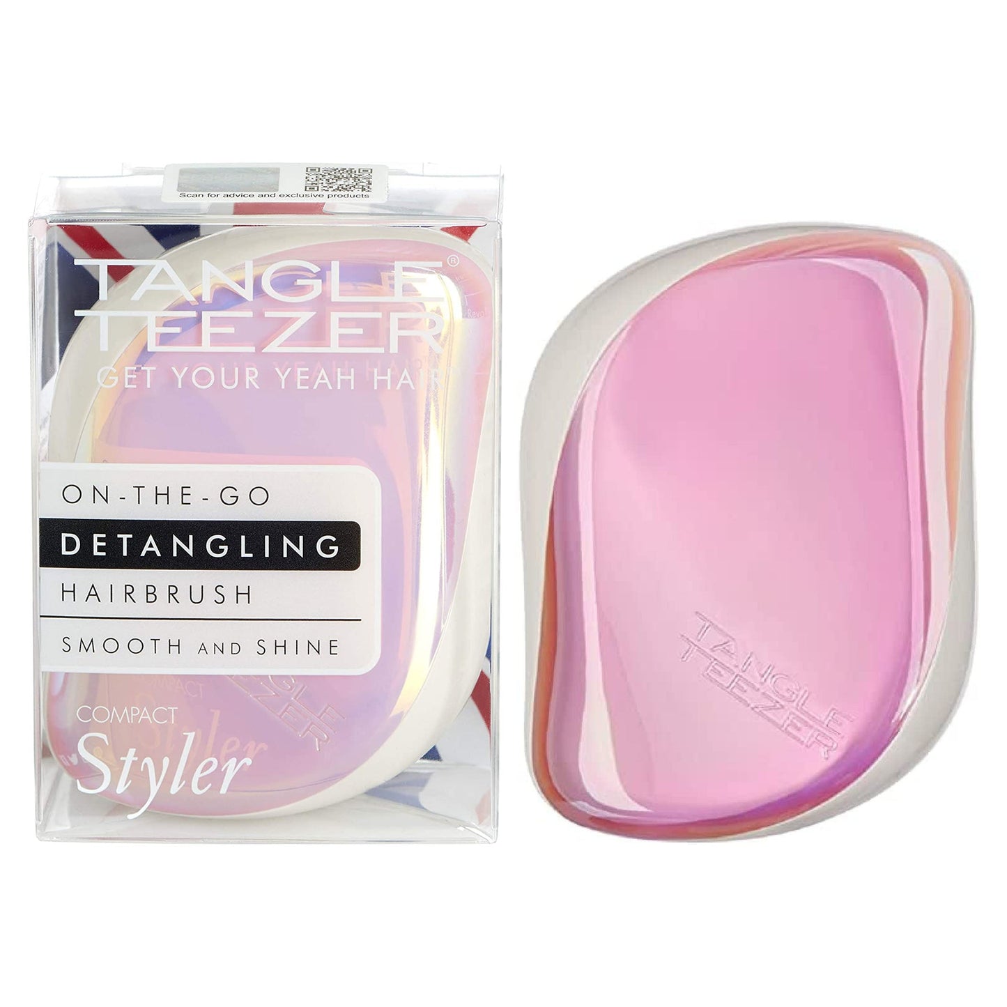 Tangle Teezer Compact Styler Detangling Hair Brush - Holo Hero Pink Holographic