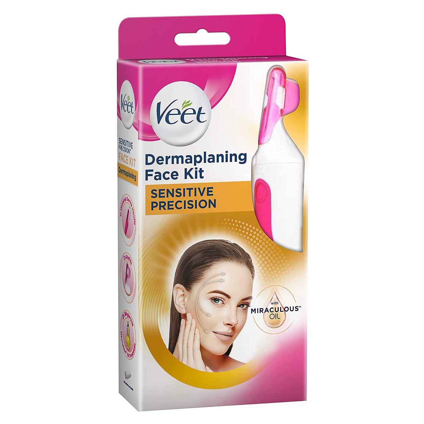 Veet Sensitive Precision Dermaplaning FACE KIT Removes Peach Fuzz & Exfoliates