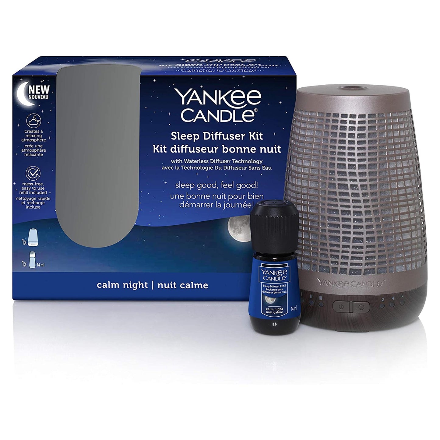 Yankee Candle Sleep Diffuser Starter Kit with Calm Night Refill - Bronze