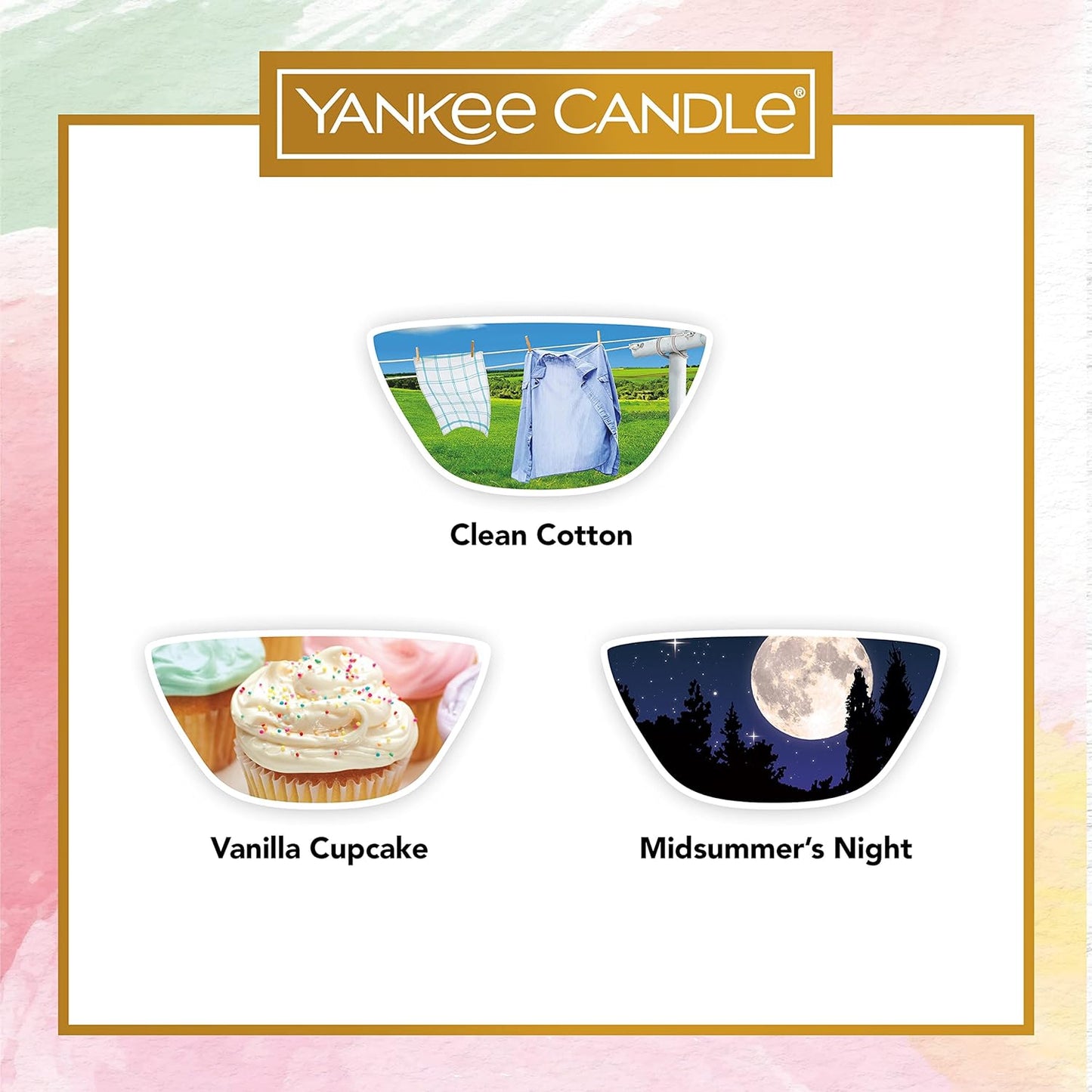 Yankee Candle Gift Set - 3 Scented Wax Melts + Melt Warmer & Unscented Tea Light